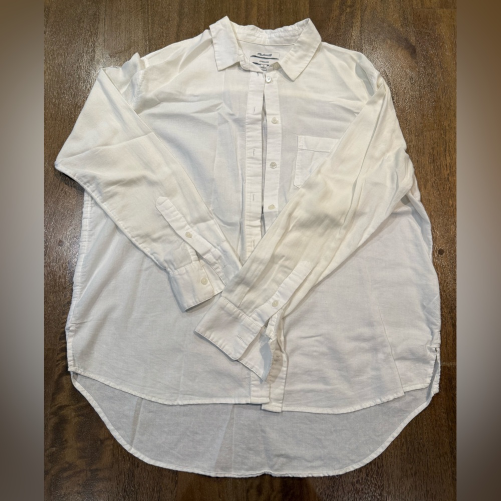 Madewell Oversized Cream Button-Up Shirt